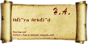 Héra Arkád névjegykártya